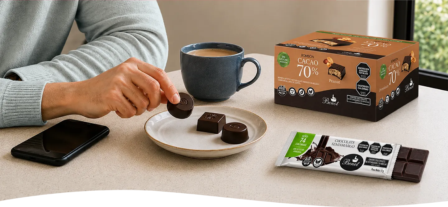 Productos de la Línea Benot sin azúcar añadida, sin gluten y de bajo índice glucémico