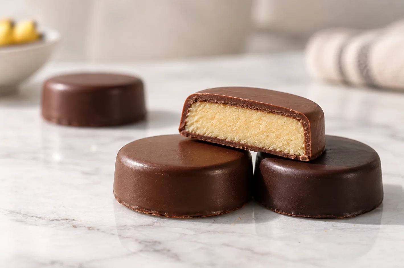 Medallones de chocolate rellenos Benot