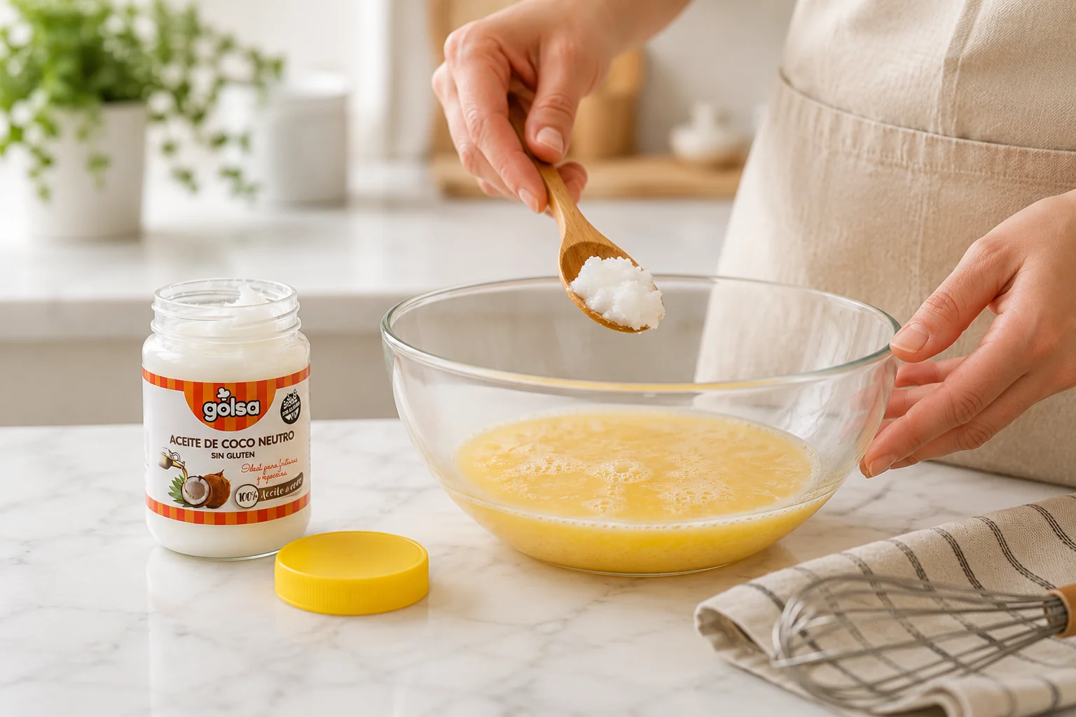 Aceite de coco neutro Golsa utilizado en una preparación